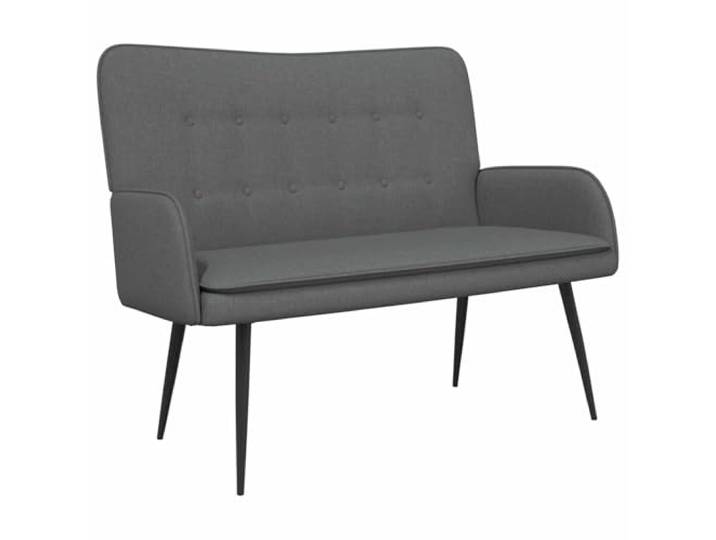 KKgypkn 2-Sitzer Sofa Dunkelgrau 115 x 61 x 87 cm Stoff Polyesterbezug, Schaumstoffpolsterung, pulverbeschichtete Stahlbeine, geknöpfte Rückenlehne, für Wohnzimmer
