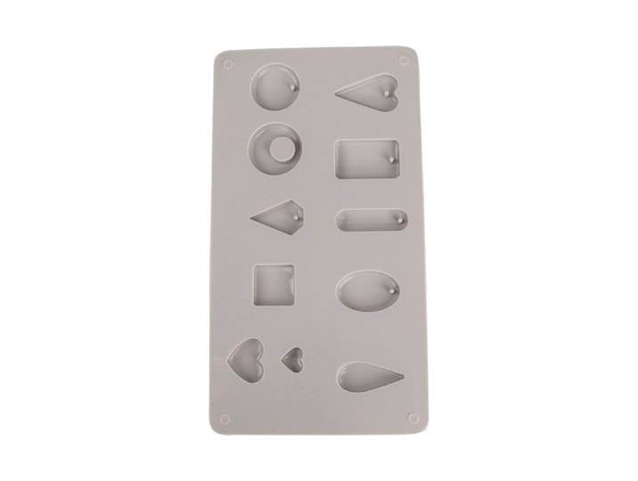 Silikon-Giessform Anhänger, 14,5x26x1cm, 11 Formen, Box 1Stück