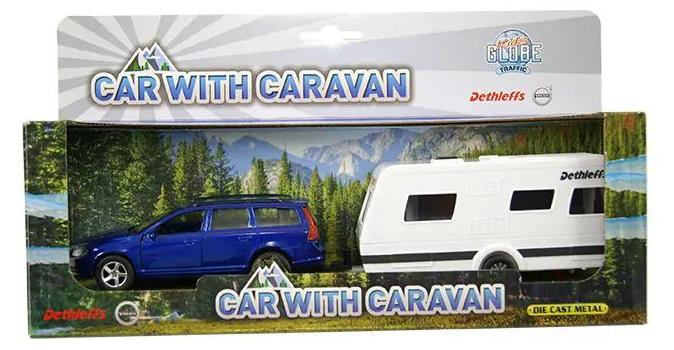 Speelgoedauto met caravan