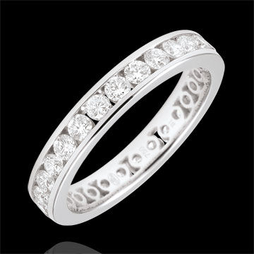 Edenly Trauring WeiÃŸgold PavÃ© - Kanalfassung - 1.05 Karat - Komplette Umdrehu