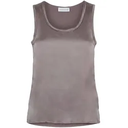 Rundhals-Top Seide St. Emile beige, 42