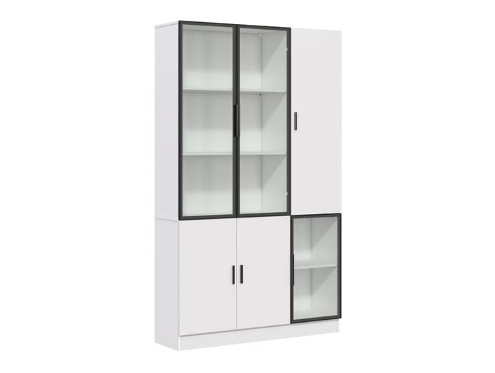 Vitrine blanche en panneau de particules et verre avec led