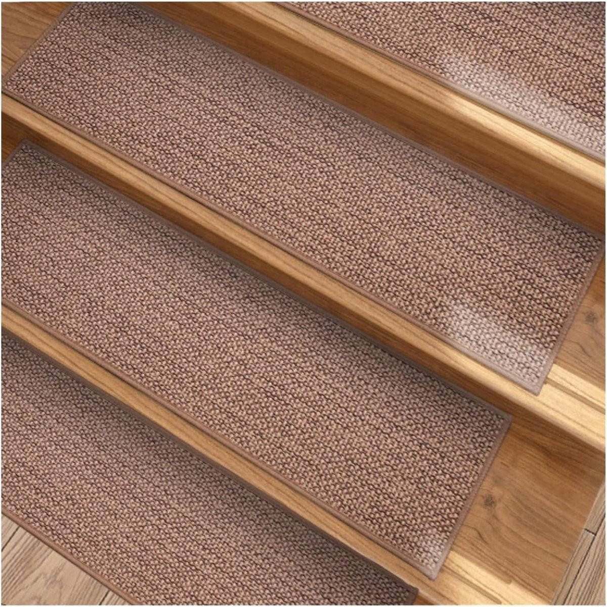 Set van 5 antislip trapmatten voor senioren, bruin, 76 cm