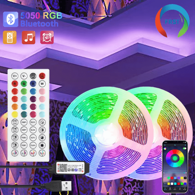 Uplift Curations Bluetooth RGB LED Strip Lights 5050 LED Tape For Room, TV, PC Backlight 10m 15m 20m 30m Options bt 24keys 30m