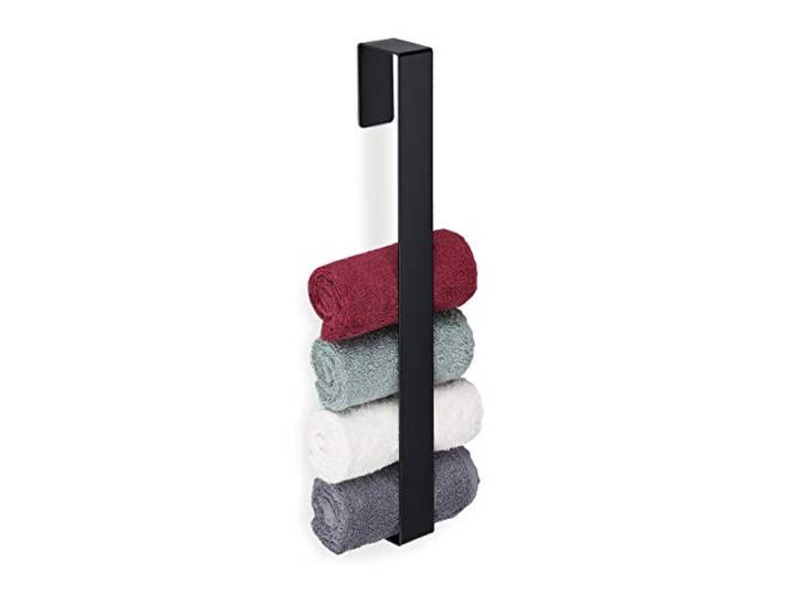 Relaxdays handdoekrek zelfklevend, rvs 430, badkamer accessoire, handdoekenhouder zonder boren, HBD 45x4x6 cm, zwart