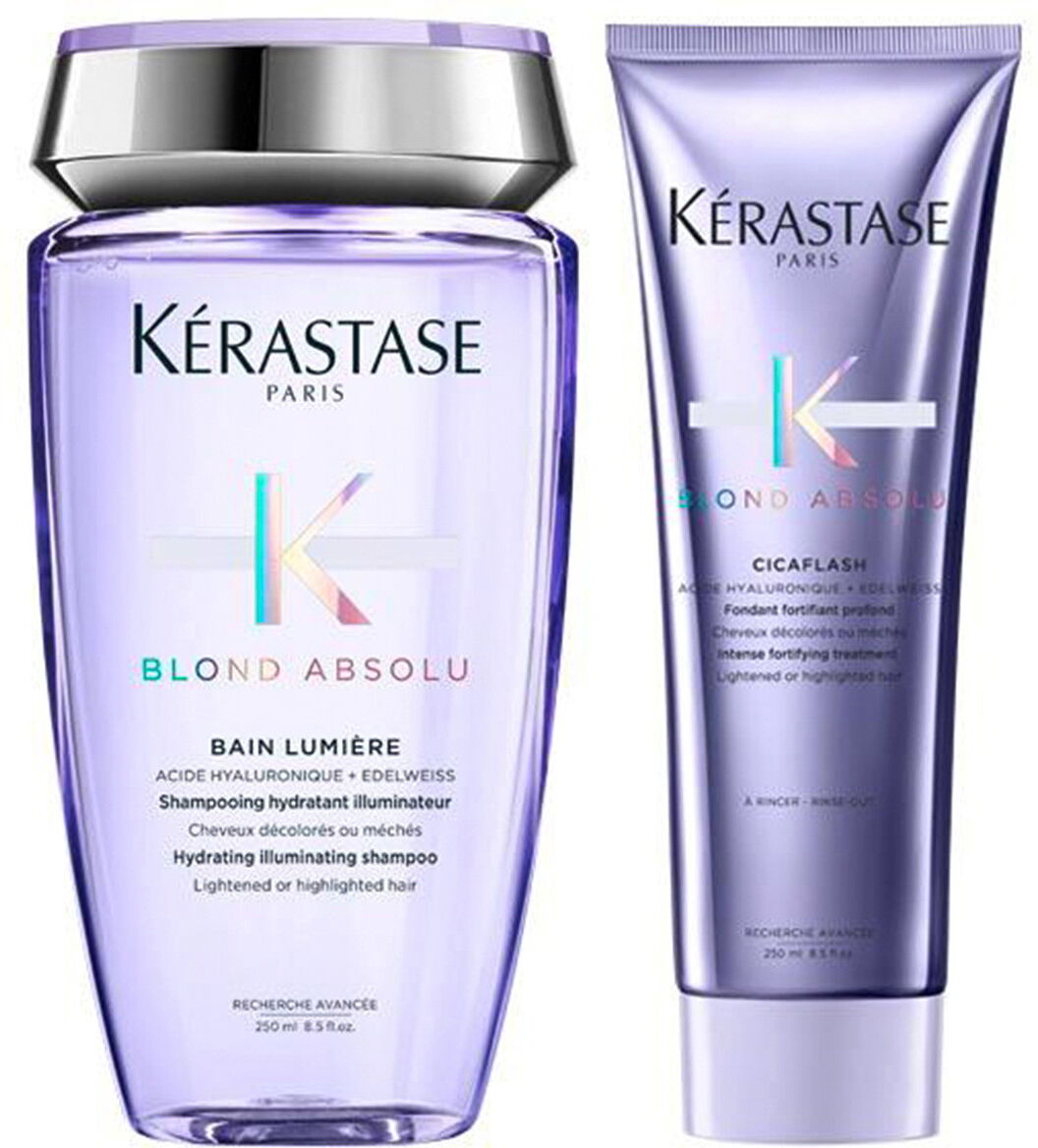 500ml Kérastase Blond Absolu Lumière Pflegeset für blondiertes und blondes Haar (Shampoo 250ml + Conditioner 250ml)
