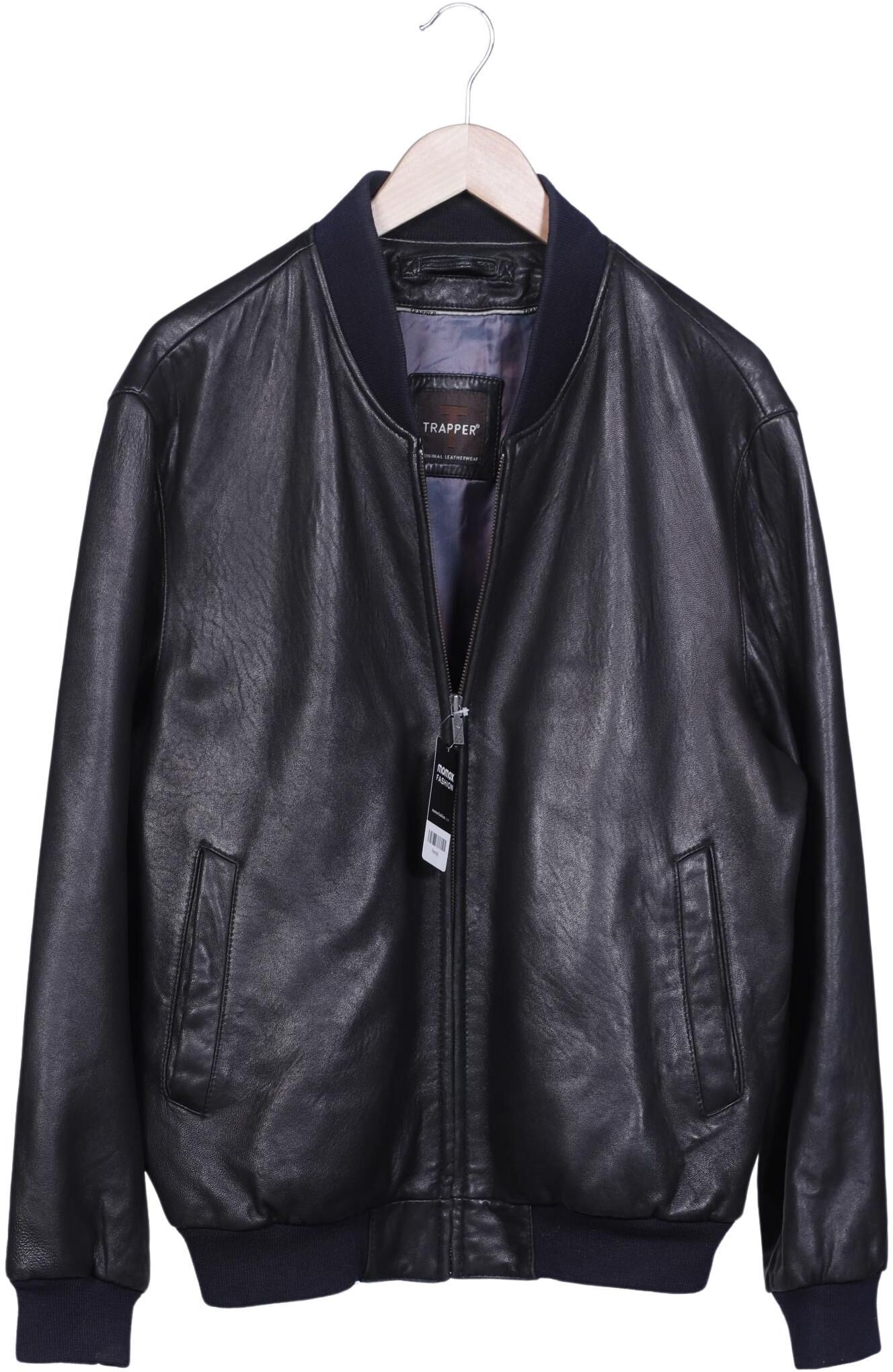 Trapper Herren Jacke, Schwarz, Gr. EU 48, kein / Etikett - Second Hand