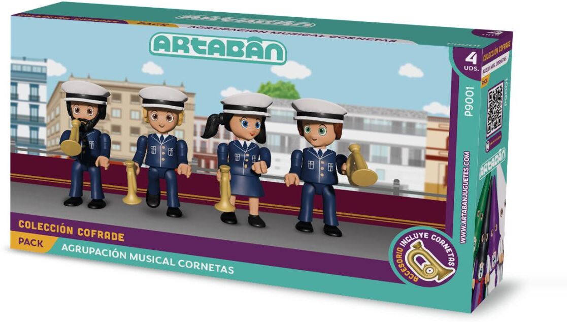 ARTABÁN Pack 4 figuras Músicos Agrupación Musical Cornetas .