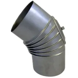 Bertrams Fal Bogen 13BG45-130KV 45°, Ø 130 x 0,6 mm, gerippt, mit Kontrollverschluss