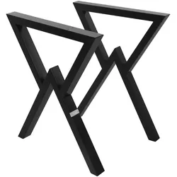 ML-Design Tischbeine 2er Set 60x72 cm Schwarz | X-Form Stahl, Industrial Tischgestell Esstisch Möbelfüße