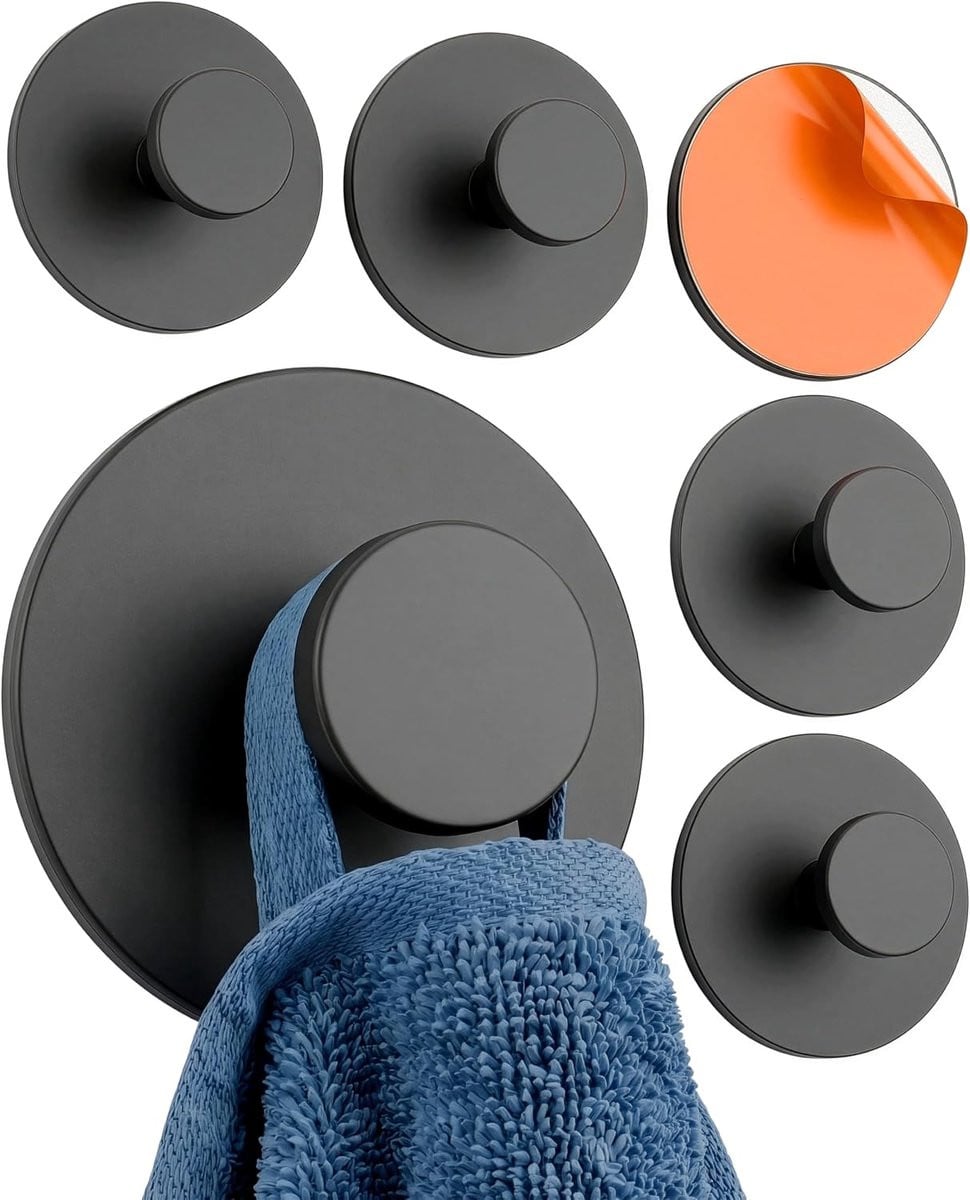 Set van 6 zelfklevende wandhaken