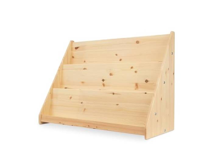 Ehrenkind® Bücherregal aus Kiefer Kinder Bücherregal mit Kippschutz und Umweltfreundlicher Lackierung – Regal Kinderzimmer, Ideal für Junge und Mädchen 90 cm transparent lackiert