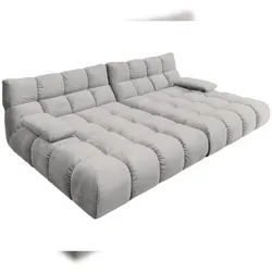 KAWOLA Big Sofa VIVIEN Velvet silber