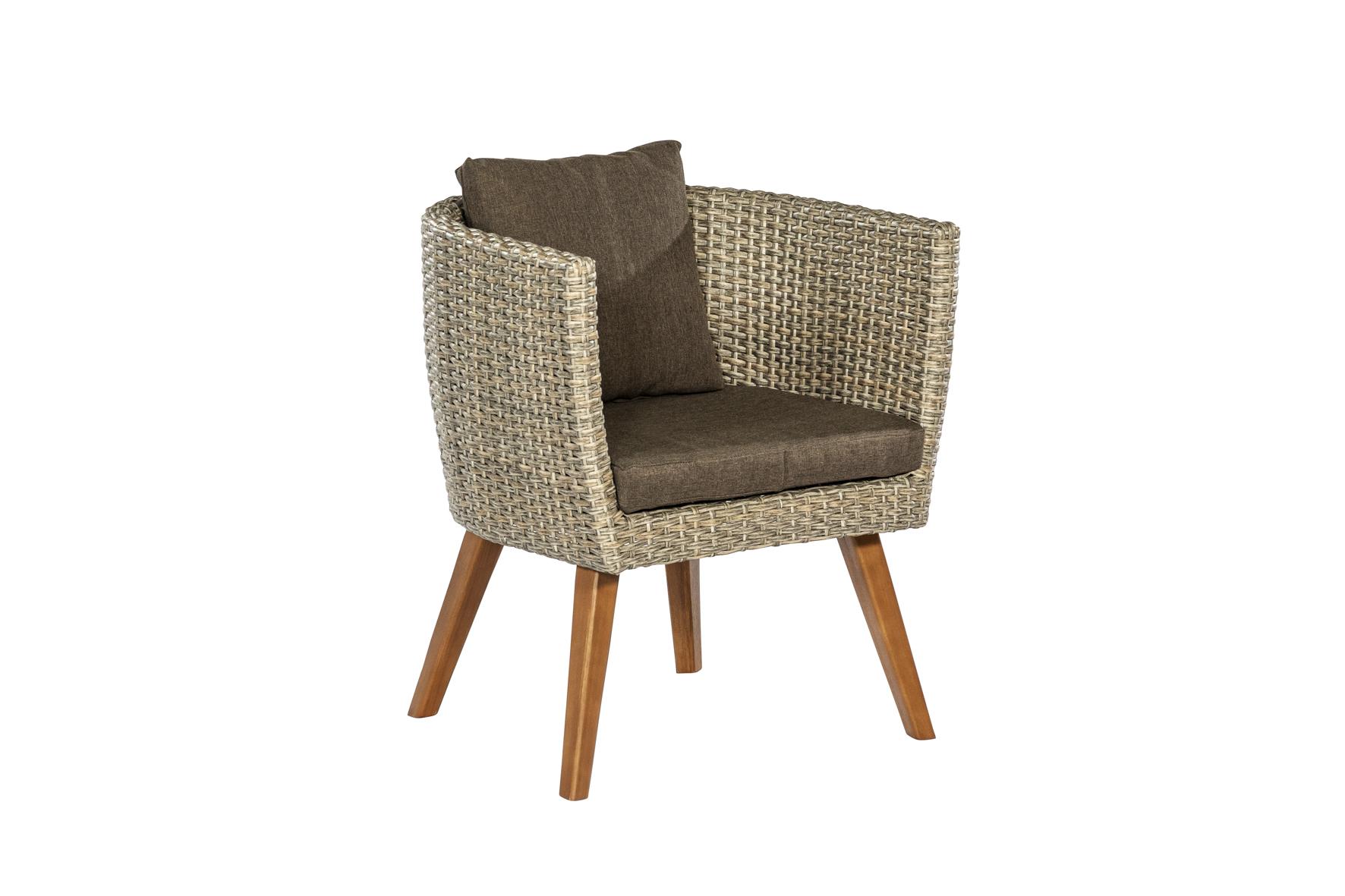 MERXXHANDELS Imperia Sessel Alu/Kunststoffgeflecht/Akazie 16909558