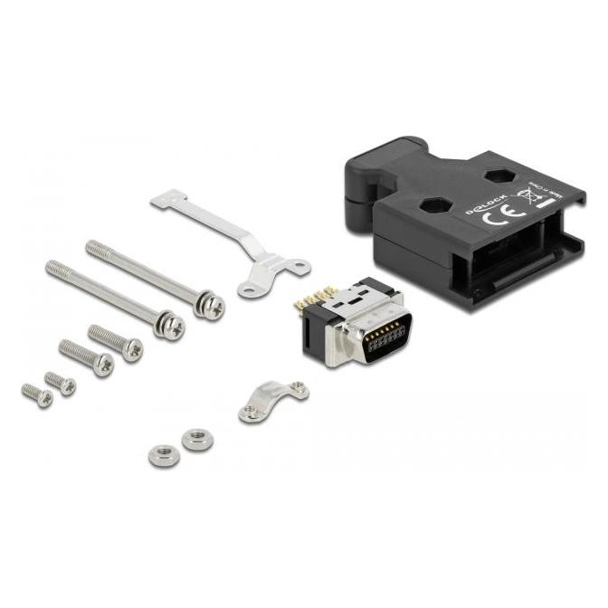 Delock MDR Stecker 14 Pin Lötanschluss mit Gehäuse (66621)