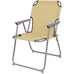 Mojawo, Gartentisch + Balkontisch, 3-tlg Camping Set Gartenmöbel Campingtisch + 2 Campingstuhl Klappstuhl Beige
