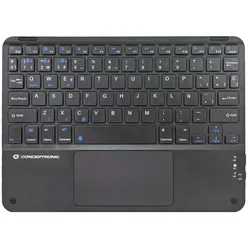 Conceptronic TOBIN01BES 10-Zoll-Bluetooth-Tastatur mit Touchpad, QWERTY Spanisch