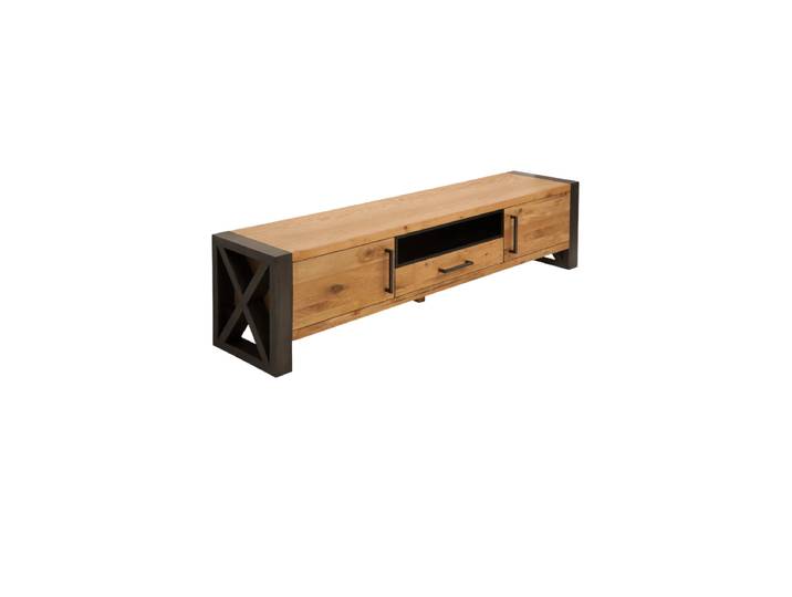 Grosses Massivholz Lowboard „Thorus“ Wildeiche geölt Invicta Interiors