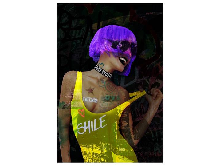 Glasbild Neon Girl image LAND