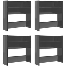 vidaXL Wand-Schuhschränke 4 Stk. Hochglanz-Grau 60x18x60cm