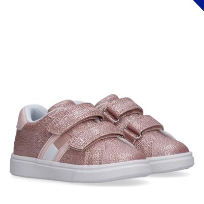 Sneaker TOMMY HILFIGER, Mädchen, Gr. 27, rosa, Lederimitat, Glitzer, Schuhe Sneaker, Schlupfschuh Klettschuh, Mädchenschuh mit allover Glitzer