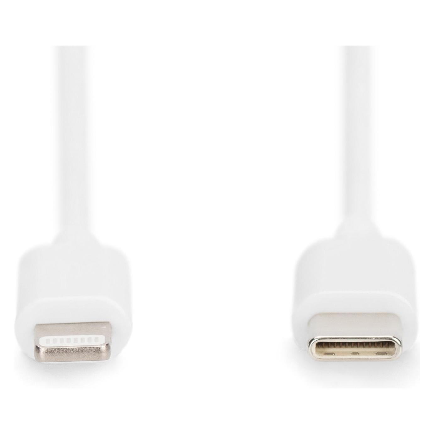Digitus Daten- / Ladekabel, USB-C - Lightning, MFI (1 m, USB 2.0, 60 W) (DB-600109-010-W)