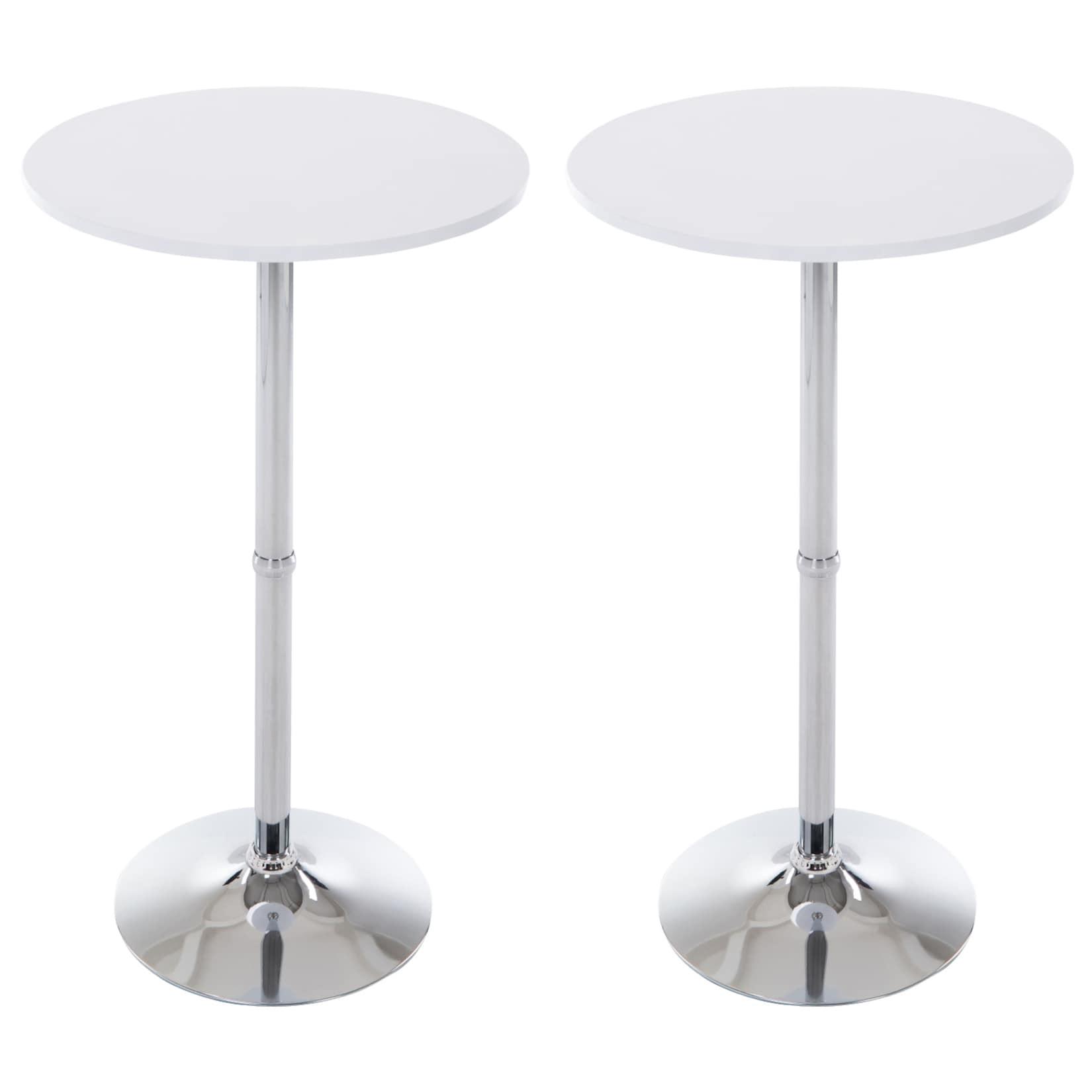 CLP 2er Set Metall-Stehtische Mit Runder Holztischplatte Ø 60 CM Höhe: 110 CM