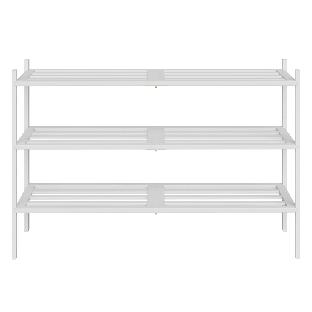 SONGMICS Bambus Schuhständer, stapelbares Schuhregal 3 Ebenen LBSB35053WZ01