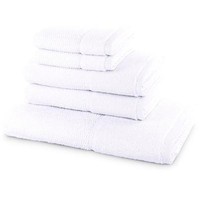 Handtuch Set MÖVE FOR FROTTANA "Pearl", weiß (snow), Obermaterial: 100% Baumwolle, Handtuch-Sets, 5tlg.-Set 2xGästehandtuch 30/50,2xHandtuch 50/100,1xBadetuch 67/140