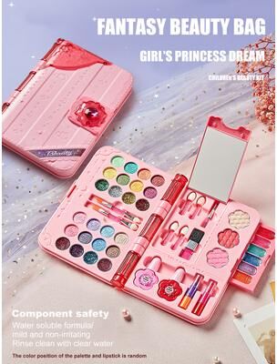 Youfap Market Kids Makeup Kit For Girls, Washable Beauty Dress Up Set With Mirror Kids Makeup Kit For Girls, Washable Beauty Dress Up Set With Mirror