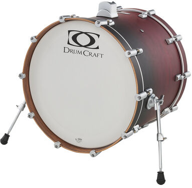 DrumCraft "Series 6 22"x18" BD SBR-WM" Satin Black to Red Fade