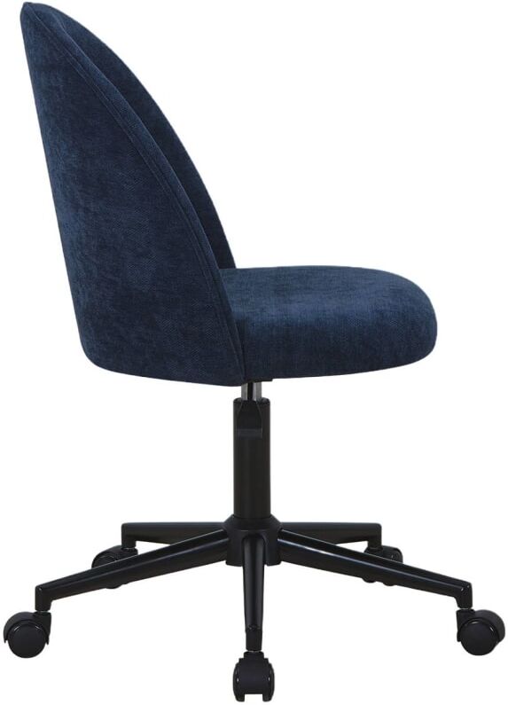 sweeek Chaise de bureau à roulettes tissu bleu Bleu 49x96x55cm
