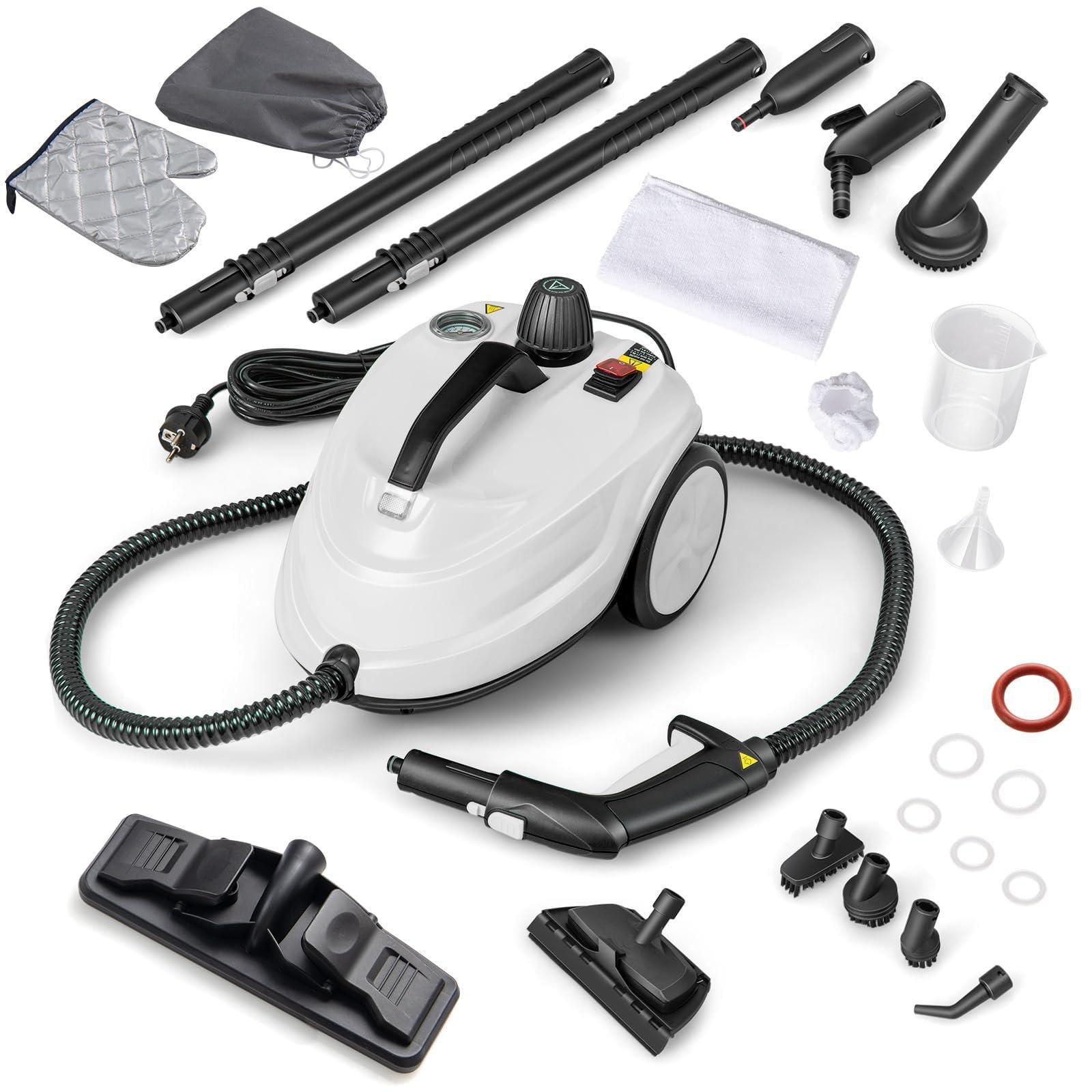 Selius Stoomreiniger 2000 W met 5 bar druk, 1,8 liter watertank en 15 accessoires