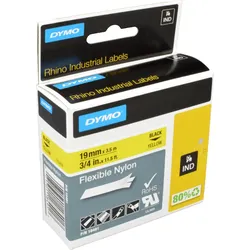 Dymo Label Band IND 18491 (S0718090) schwarz auf gelb 19mm x 3,5m Nylon flexibel