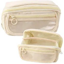 Federmäppchen Schulset, erweiterbar, geräumig, creme, beige, 20x10cm