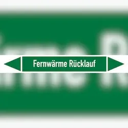 Rohrleitungskennzeichen Fernwärme Rücklauf - 100x15 mm Folie selbstklebend