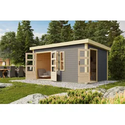 Karibu Gartenhaus Goldbach Flachdach 38 mm Wandstärke