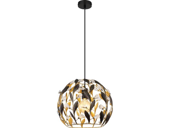 Suspension\, métal\, noir\, or