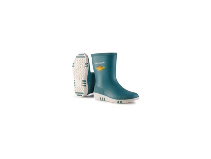 Dunlop Mini-rubberlaarzen voor kinderen, 100% waterdicht, regenlaarzen voor kinderen, meisjes en jongens, maat 20-30, blauw, 25 EU