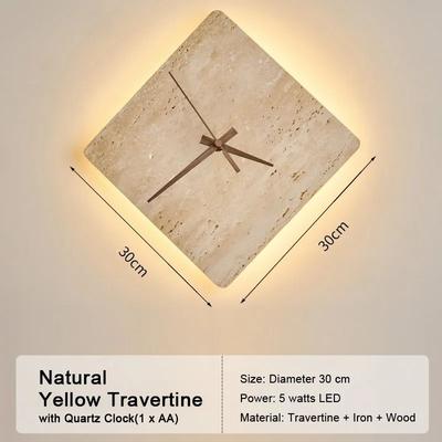 Uplift Picks Natural Yellow Travertine LED Wall Sconce Modern Stone Accent Light 05 warm Light