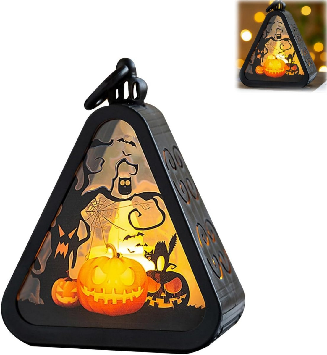 Halloween pompoen kandelaar decoratieve lantaarn voor binnen en buiten