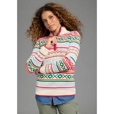 Troyer KANGAROOS, Herren, Gr. 44/46, natur, bunt, Obermaterial: 60% Baumwolle, 40% Polyacryl, Jacquardmuster, Pullover Troyer, mit Jacquardmuster
