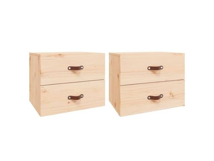 RJPLMFV Nachttisch, Wandmontage, 2-teilig, aus massivem Kiefernholz, 50 x Massives Kiefernholz, schwebender Tisch, platzsparend, praktische Aufbewahrung, rustikales Design, einfache Wandmontage