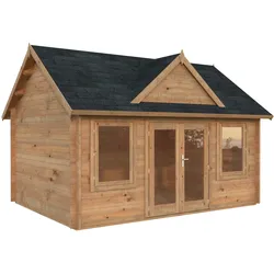 Palmako Gartenhaus Claudia 14,2 m2 - 44 mm hellbraun tauchgrundiert