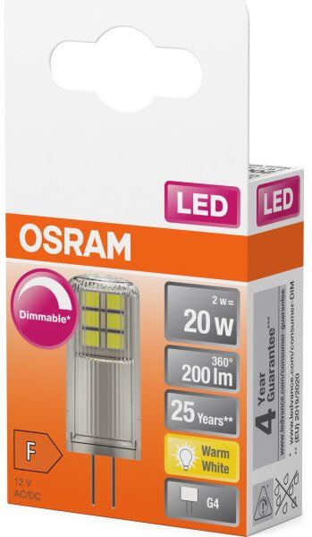 Osram Led Specialpære G4, 2w=20w, Dæmpbar