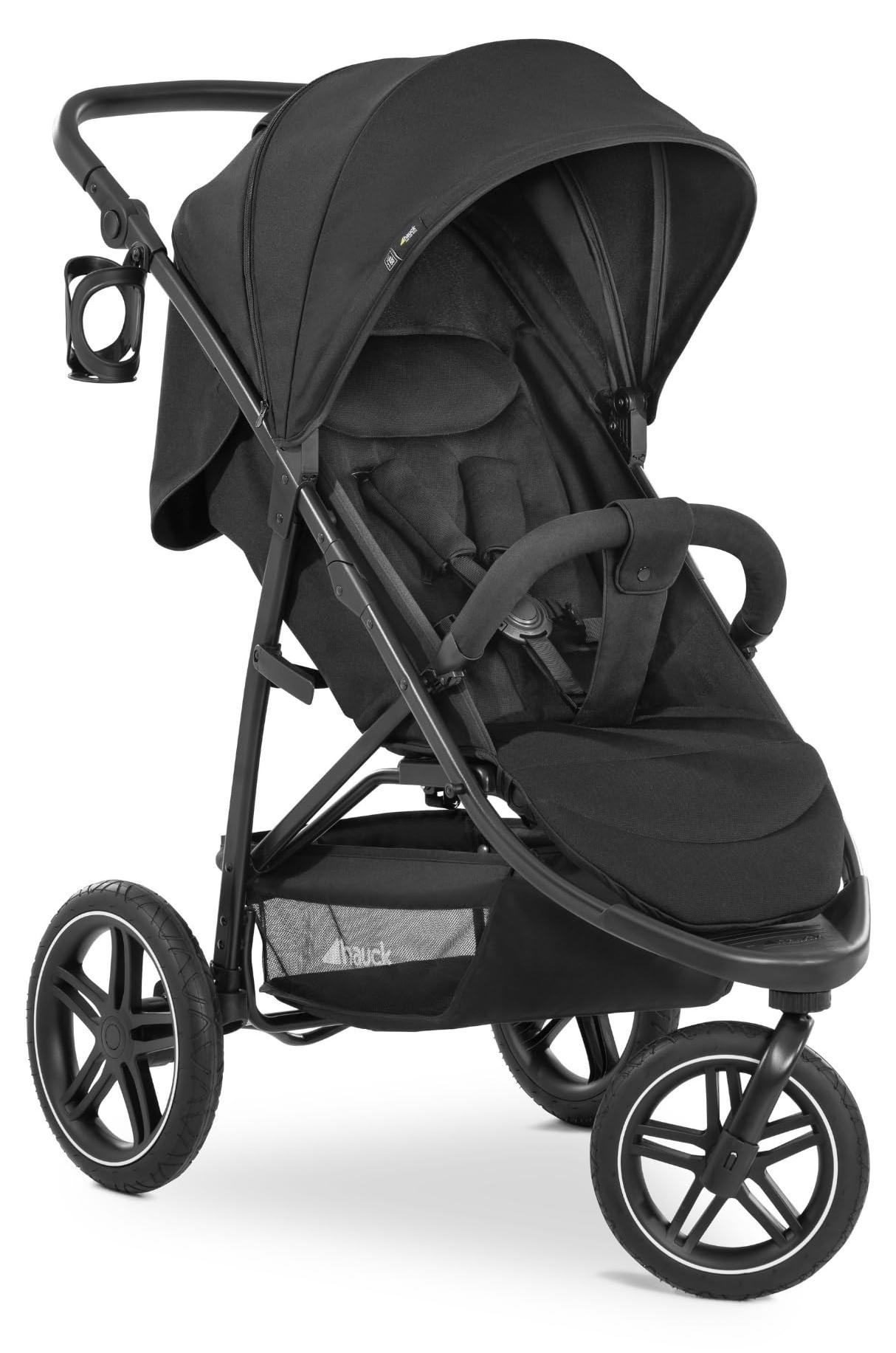 Kinderwagen Buggy - Belastbar bis 25 kg - Liegeposition ab Geburt - All-Terrain-Räder - Schwarz