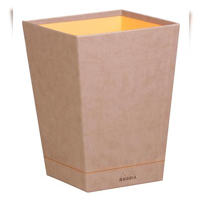 Rhodiarama Papierkorb aus Kunstleder, 27x27x32cm - Taupe 318824C
