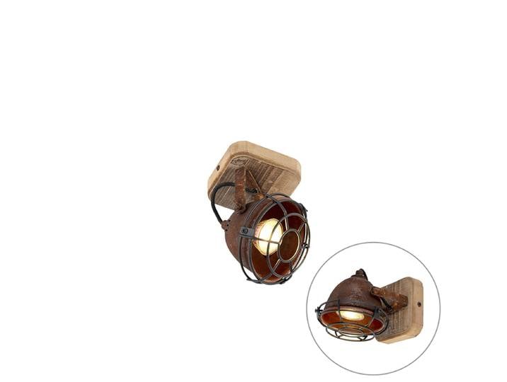 Spot intelligent marron rouille avec bois réglable avec WiFi GU10