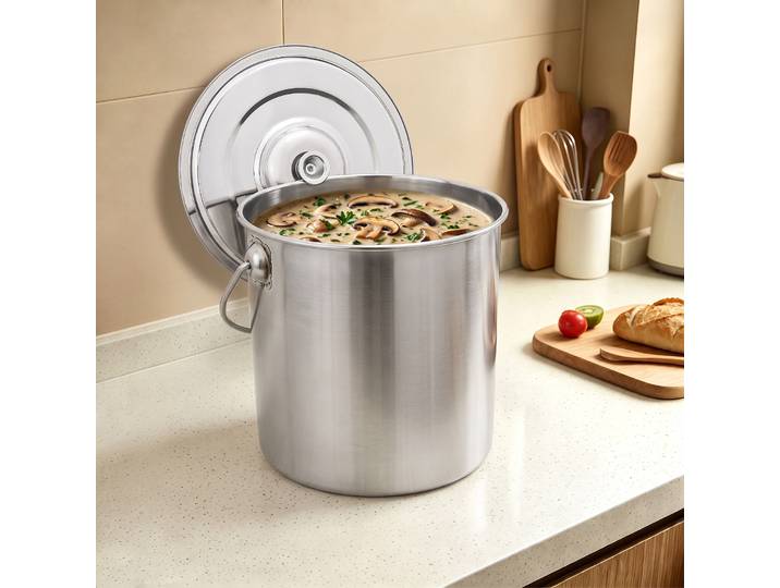 Seau à glace, pichet à mousse de lait 18L en acier inoxydable, récipient pour aliments secs, seau à riz, pot à crème, carafe avec couvercle suspendu