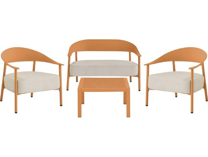 Gartenmöbel aus Metall und Kunststoff \ Céora\ – 4-Sitzer – Orange